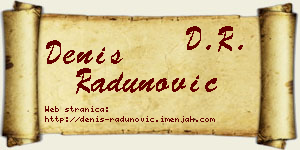 Denis Radunović vizit kartica